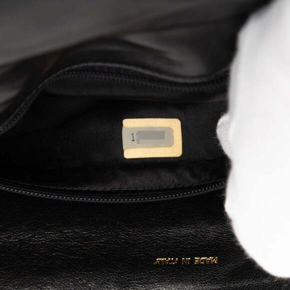 CHANEL Black Lambskin Leather Logo Shoulder Bag - Picture 9 of 9